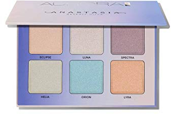Anastasia Beverly Hills - Aurora Glow Kit: 6 x 0.15 oz / 4 g Metallic Powder Highlighters in Champagne, Rose Gold, Pearl, Lilac, Blue, Pink & Purple