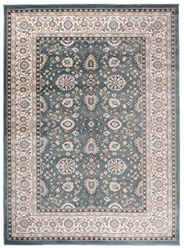 Mazovia Teppich Flur 60x100cm Schwarz Klassisch Traditionell Weich Stilvoll | Teppich für Eingangsbereich Küche Büro Wohnzimmer Schlafzimmer Pflegeleicht Fußbodenheizungsgeeignet Mittelflor Synthetisch
