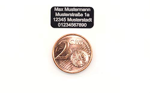 CopterFarm Sicherheitsschild Drohnen Kennzeichnung Plakette Adressgravur Kennzeichen Schild Feuerfest Selbstklebend 1-8er Set (1, Micro 20x10mm)