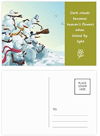 Weihnachts-Postkarten-Set, Schneemann, Malerei, Festival, Poesie, 20 Stück