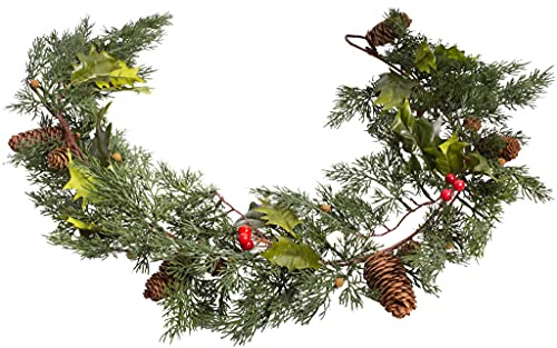 Fiebiger künstliche Zedern - Ilex - Zapfen Girlande/Türbogen