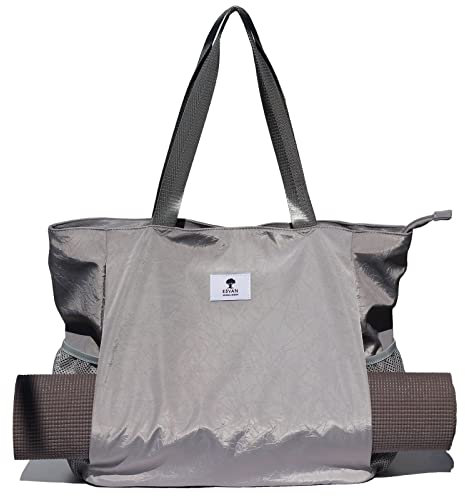 ESVAN Yogamatten-Tasche, Yoga-Tragetasche, Schultertasche, Tragetasche für Büro, Yoga, Pilates, Reisen, Strand und Fitnessstudio (F Grau)