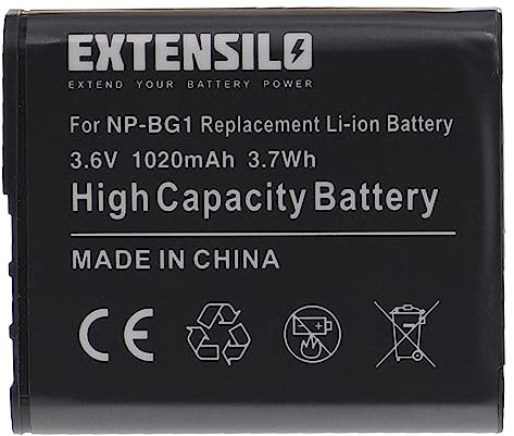 EXTENSILO 1x Batería Compatible con Sony videocámara (handycam) HDR-GW55VE cámara Digital, DSLR (1020 mAh, 3,6 V, Li-Ion)