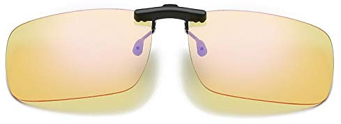 Brille Clip on Fashion Blaulicht Filter Clip on Lens Blocking Blue Light Reading for Glasses of More Sizes, gelb