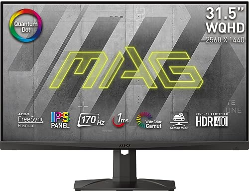MSI MAG321QR QD - Monitor Gaming Plano 31.5, IPS, WQHD (2560x1440, 16:9, G-SYNC Compatible, Quantum Dot, Console mode FHD a 120Hz)