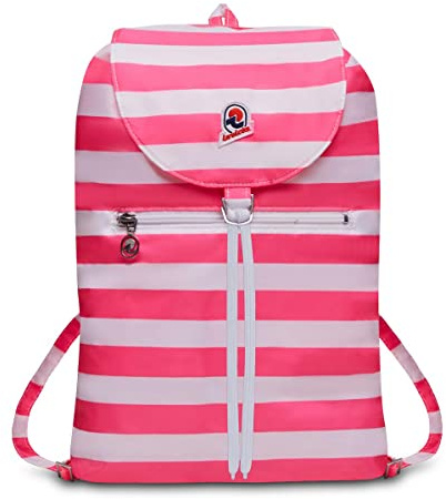 Invicta Sac à dos - MINISAC NEXT - Pliable et Poche - Voyage & Loisirs - Sac à dos pour homme femme à rayures - Icône - PACKABLE, Rose/blanc (Fuchsia Fluo), Taglia unica, Décontracté