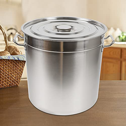 Kochtopf Mit Glasdeckel Suppentopf Universaltopf Topf GroßEm Runden Deckel Edelstahl GroßEr Eintopf Gastronomie Kochsuppentopf WäRmeisolierung EintöPfe Suppe Deep Stockpot KüChe SoßEntopf (50L)