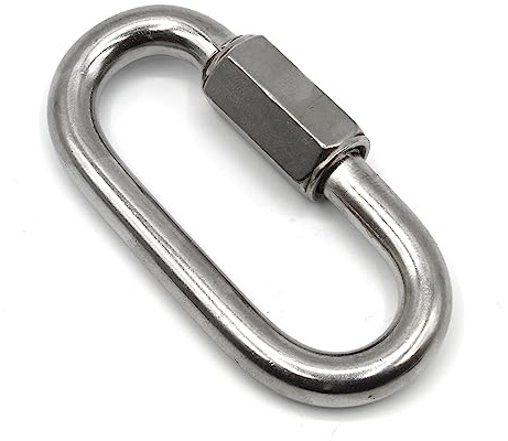 HEAVYTOOL Ketten Schnellverschluss M6 Ketten Notglied Edelstahl V4A AISI 316 Inox (5 Stück) Karabinerverschluss Kettenverbinder Kettenschnellverbindung Schnellverschlussglied Kettennotglieder
