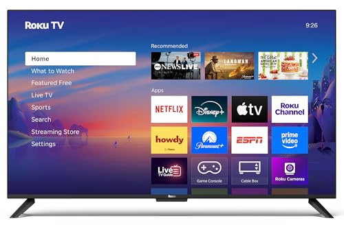 Roku Select 4K HDR Smart RokuTV Serie 50 Zoll mit verbesserter Sprachfernbedienung, helles 4K-Bild, automatische Helligkeit und nahtlose Übertragung