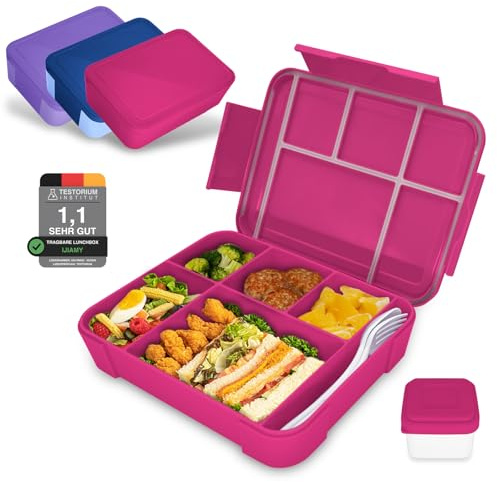 IJIAMY Brotdose Kinder mit Fächern, Bento Box Kinder, Auslaufsicher Lunchbox Kinder, Brotbox für Mädchen & Jungen, Snackbox, Perfekt für Schule, Kindergarten & Ausflüge