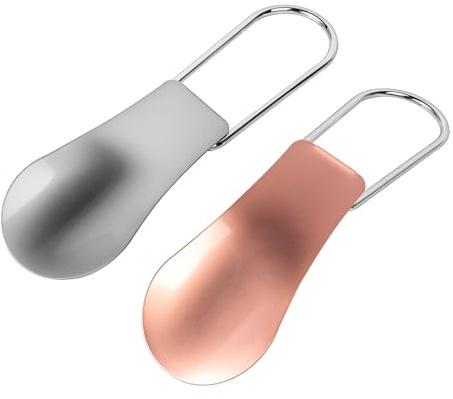 Vikbar mini-skohorn i metall – lätt att transportera, lämplig för män, kvinnor och barn – 2 stycken (Rose + Silver)
