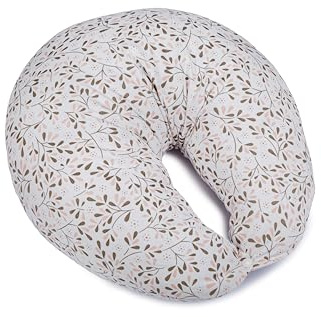 Ceba Baby® Stillkissen - Schwangerschaftskissen - 100% Baumwolle - Lagerungskissen für Babys - Babynest - ergonomisches Stillhörnchen, Nackenhörnchen - 150 cm - Öko-Tex Standard 100 - Kleine Blätter