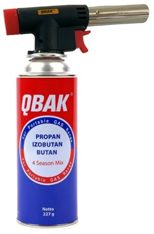 KROWN - Pack Profesional de Soplete de Cocina: Cabezal y Cartucho de Gas de 227g con Llama Ajustable, Ideal para Flambeado de Postres