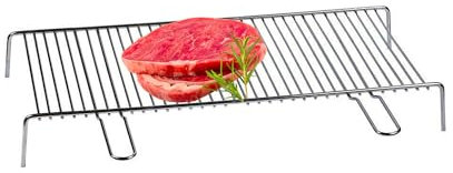 Avilia Griglia per Camino in Acciaio - Graticola per Barbecue da Camino, con Doppio Manico e Piedini Rialzati, 35x40cm