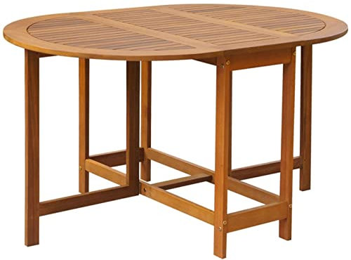 Buzaza Gartentisch Terrassentisch Wetterfest Lounge Tisch Outdoor BalkonhäNgetisch 130x90x72 cm Akazie Massivholz