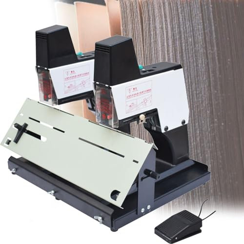 Máquina Encuadernadora Automática Rápida Eléctrica,Con Interruptor De Pie,9 Niveles Ajuste,Profundidad Encuadernación Ajustable A 100 Mm,Para Encuadernación Tiendas Gráficas,doublehead