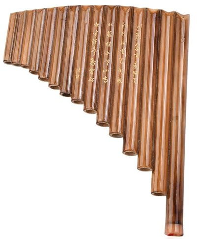 Panflöte Für Anfänger Panflöte Für Die Linke Hand 15 Pfeifen Blasinstrument G-Taste Panflöte Chinesisches Traditionelles Holzblasinstrument Mit Stangentasche