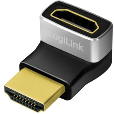 Logilink AH0007A - Adattatore HDMI Ultra High Speed (maschio/femmina) fino a 18 Gbps, angolo di 270°, risoluzione Ultra HD 8 K/60 Hz (7680 × 4320)