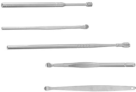 COLLBATH 10 Stk Ohrenschmalz ohrschmalzentferner ear cleaning Ohrreiniger the ear cleaner ohrenreinigungs Ohrenpflege Ohrstöpsel aus Kohlenstoffstahl Wachskürette Ohrschaufel Silver