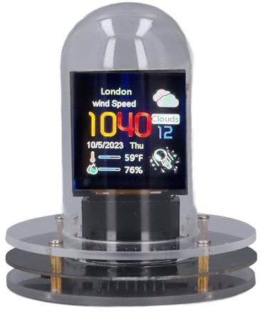 Luocute Orologio a Tubo Nixie con Orologio Digitale RGB, Schermo LCD IPS, Display Meteo, Orologio a Tubo Elettronico 12 e 24 Ore, Impostazione Semplice per la Decorazione Domestica,