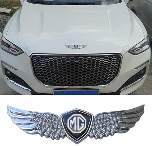 YPXHCZYJ Auto Emblem für MG MG3 ZR ZS ES HS EZS 5 6 TF Auto Front Motorhaube Kofferraum Grille Aufkleber Logo Abzeichen Badge Abziehbilder 3D Metall Auto Ersatz Tuning Zubehör,Silver Style