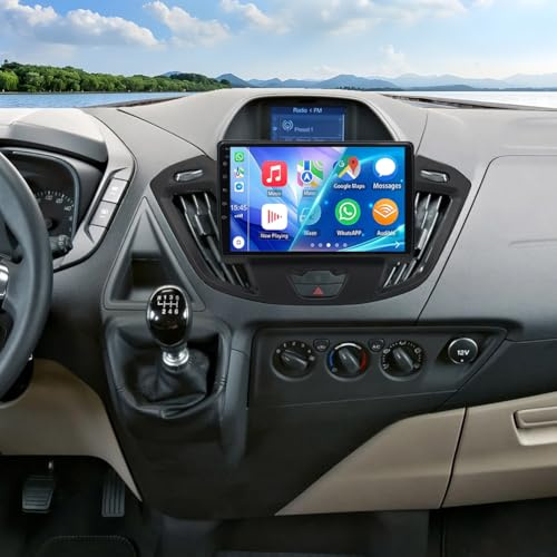 2 Din Car Stereo for Ford Transit Custom 2013-2021 with Wireless Carplay Android Auto, 9 Inch HD Touch Screen 2G+32G Android 14 Car Radio Receiver Head Unit w/GPS Bluetooth FM RDS SWC Backup Camera