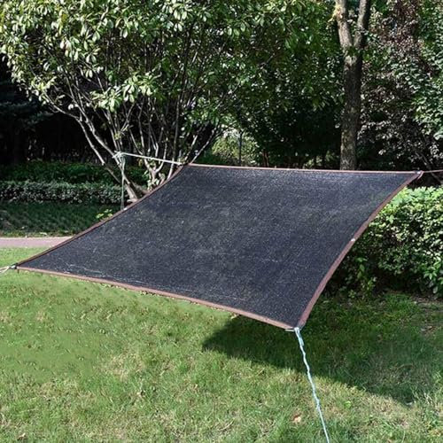 Rete Telo Ombra Traspirante 3x5m, Rete Parasole con Occhielli Telo Ombreggiante Tessuto Ombreggiante Traforato Tenda A Vela Protezione UV 95% Esterno,Balcone, Giardino,Rete Pollaio,black-5x6m