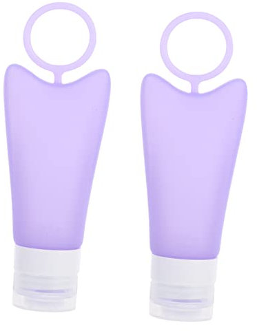Ipetboom Silicone Travel Refillable Bottles Set of 2 Leak Proof Squeeze Containers with Hooks and Flip Caps for Shampoo Conditioner Body Wash Portable Cosmetic Storage Bottles
