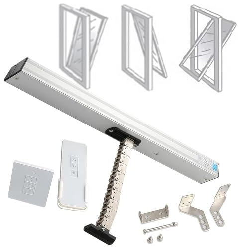 Mixtric Automatischer Fensteröffner (Hub 300 Mm - 1000 Mm), Elektrischer Kette Fensteröffner, Motorisierter Fensterlüftungsöffner/-Schließer, Für Dachfenster, Gewächshäuser,Silber,500mm
