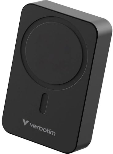 Verbatim Charge 'n' Go Essentials Power Bank MagSafe 20 000 mAh 15 W magnétique PD 20 W Fonction de charge rapide avec indicateur LED pour iPhone 16/15/14/13/12 Pro/Pro Max avec câble USB-C vers USB-C
