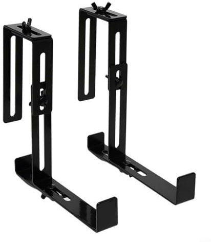 QOXEZY Verstellbare Pflanzenaufhänger, Wandhaken, 2er-Set – robuste Eisen-Blumenkasten-Halterung, Halterungen für Balkongeländer, Innen- und Außenbereich, vielseitige Montage, platzsparende Lösung