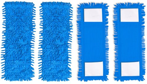NICEWAT Panno Di Ricambio Per Mocio, 4 Pezzi Panno Pulizia in Microfibra Mop Pad, 42 cm Panno di Ricambio per Mocio Riutilizzabili, Panno Mocio Dei Tipi Di Pavimento Lavabile In Lavatrice