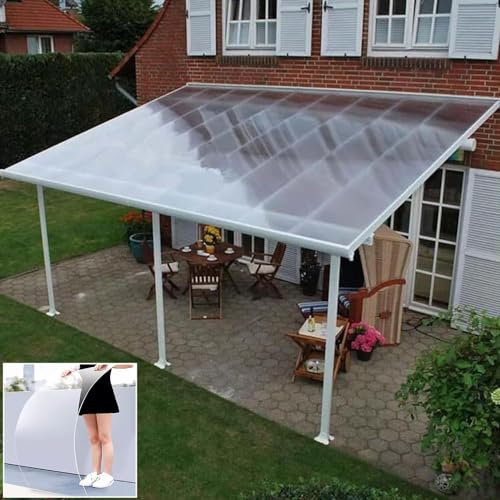 Pannelli trasparenti in policarbonato per serre, 2 mm, impermeabili, copertura in plastica resistente, per capannone da giardino o casa (80 cm x 5 m)