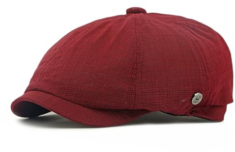 Gavroche Casquette Beret Plate Homme Femme Casquette Souples Chapeau d'été Respirante 8 Panel Newsboy Cap Gatsby Ivy Irish Flat Cap (FR/ES, Alpha/Lettres, Taille Unique, Rouge)