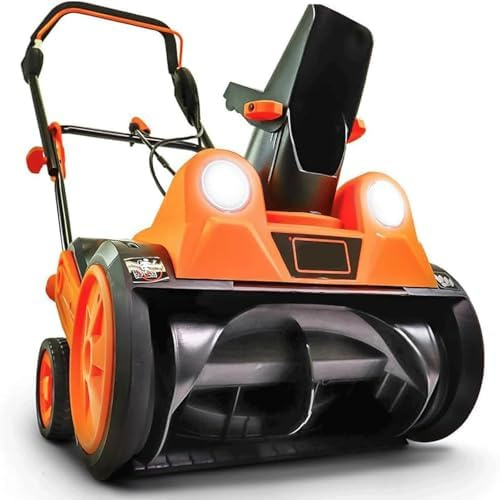 Electric Snow Shovel 2200W with LED Headlights - Efficient Snow Removal for Driveways, Roads, and Gardens
