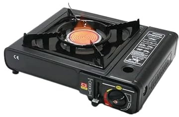 Estufa De Camping Cassette De Cerámica Infrarrojo Portátil For Exteriores, Estufa Gas Butano, Cocina Picnic For Acampar, A Prueba Viento, Ahorro Energía, Barbacoa PequeñO Y PortáTil(Infrared Dual)