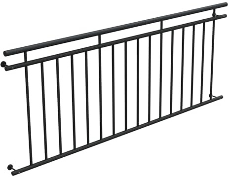HAGO 24 | Balcón francés | Ventana | Barandilla de acero | 225 x 90 cm antracita | Barandilla de barandilla | Balcón Juliet | Barandilla | Balcón de salida | Ventana de barandilla