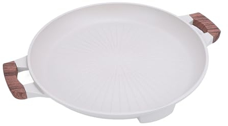 Bonbela Poêle à Griller Coréenne de 34CM, Plaque de Barbecue Multifonctionnelle Portable en Maifanite pour Les Grillades Intérieures et Extérieures