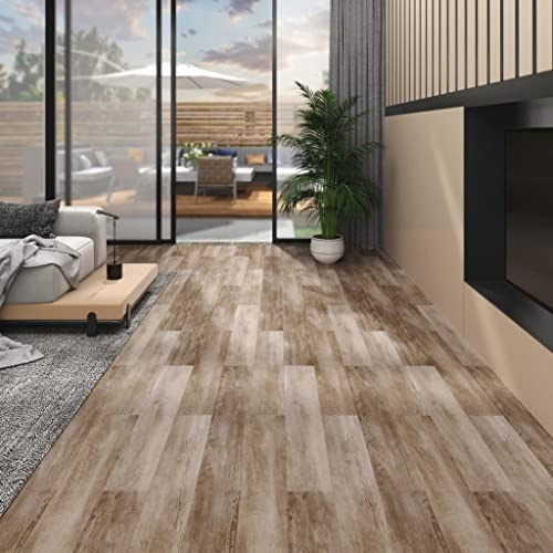 Selbstklebende Fliesen Bad,22 Stk. Terrassenfliesen 30 x 30 cm 2 qm WPC Teakholzfarbe,Laminatboden für Küche,Esszimmer,Wohnzimmer,Flur