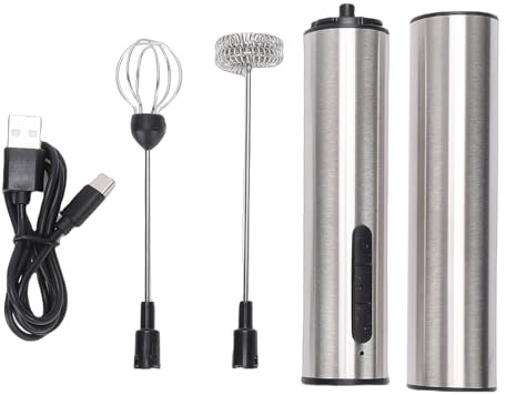Yechiry Montalatte Ricaricabile, Frullatore Elettrico per Bevande in Acciaio Inossidabile con Prestazioni Potenti, Frullino Portatile, Ideale per Cucine Piccole, Viaggi, Campeggio