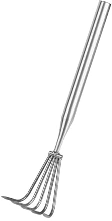 Baoblaze Râteau de Jardinage Outil Jardin à Main Griffe Désherbage Ameublir Inoxydable Utilisation Polyvalente Adapté Jardinage Plage Ramassage, 5 Dents