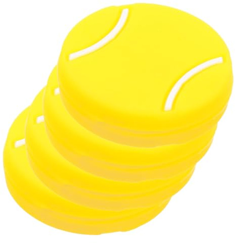 SHERCHPRY Smorzatori di Vibrazioni per Racchette da Tennis in Silicone Giallo Set da 4 Pezzi Piccoli e Leggeri Accessori Tennis per Riduzione Vibrazioni Facili da Installare e Adatti a