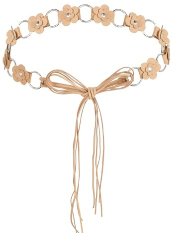 TeeYee Women PU leather Waist Belt Boho Braided Adjustable Chain for Dress