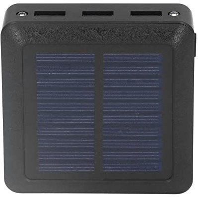 Aolidsive Solar Power Bank, Plastica, Mini Caricatore Solare da 10000 MAh, 3 Uscite USB con Luce LED per Campeggio all'aperto e Pesca