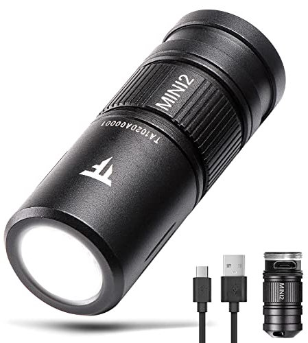 TrustFire MINI2 Mini Linterna 220 lúmenes Llavero EDC USB recargable con batería de litio 10180 Pequeño Perfecto para acampar, senderismo, caza, mochilero, pesca y barbacoa