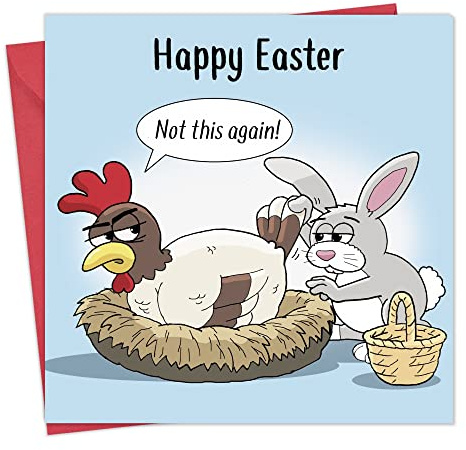 Twizler Lustige Osterkarte mit zerschlagenem Ei – Humorvolle Ostersonntagskarte für Sie oder Ihn – Sohn, Tochter, Ehemann, Ehefrau, humorvolle Geschenke