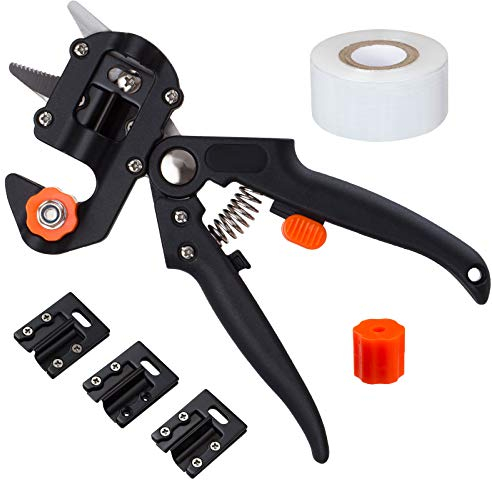 LIHAO 2 in 1 Forbici Potatura Professionali, Cesoia per Innesto per Albero da Giardino e Innestare Piante Potatura Albero da Frutto con Lame di Taglio di Forma V/U/Ω