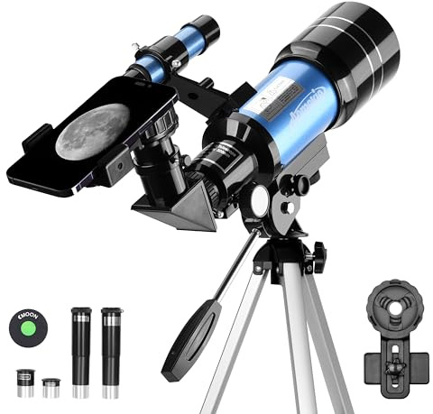 AOMEKIE Astronomical Telescopes for Kids Beginners Adults 70mm Lens 150X with Table Tripod Mobile Adapter Moon Filter for Moon Watching Birthday Christmas