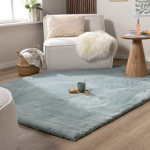 FRAAI | Home & Living Hochflor Teppich - Comfy Supreme Türkis - 200x290 cm | Shaggy, Einfarbig - Ländlich, Modern, Skandinavisch - Wohnzimmer, Esszimmer, Schlafzimmer - Fellteppich