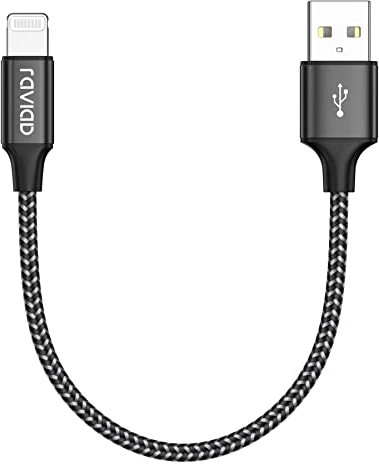 RAVIAD iPhone Ladekabel Kurz, 30CM Lightning Kabel MFi Zertifiziert Nylon iPhone Kabel Kompatibel für iPhone 14 13 12 11 Pro Max Mini XS XR X SE 2020 8 8 Plus 7 7 Plus 6s 6 5s 5- Schwarz
